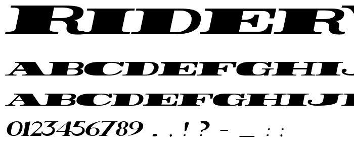 Rider Widest Ultra-expanded ExtraBlack Italic font